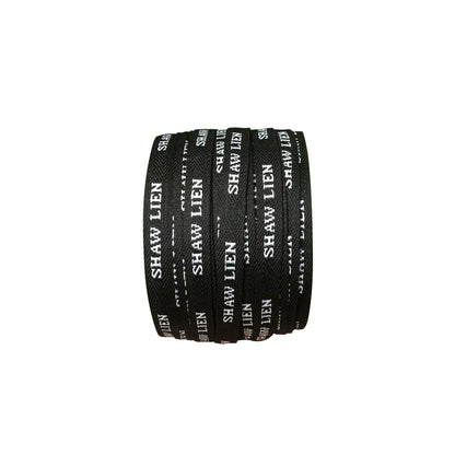 3852 Tira de prensado de borde de cinta jacquard con letras en blanco y negro de 1 cm, personalizada, para accesorios, ropa y textiles para el hogar