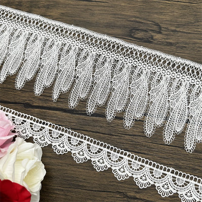 3665 Encaje de poliéster soluble en agua blanco DIY vestido falda cheongsam ropa hogar textiles decoración accesorios cinturón de encaje