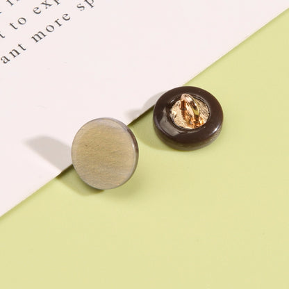 3331★  Round high-end men's and women's white shirt decorative button cardigan shirt cuffs neckline versatile button chiffon buttons