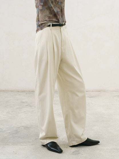 [Oferta especial por tiempo limitado] Pantalones casuales rectos de Tencel, pantalones de cintura alta, versátiles, de color sólido, pantalones drapeados y delgados 