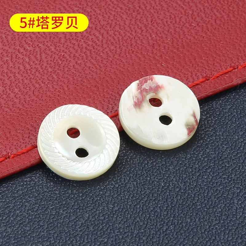 3364★  High-end shell button-up men's and women's shirts, small button-up knitted sweaters, cardigans, round four-eye versatile white buttons