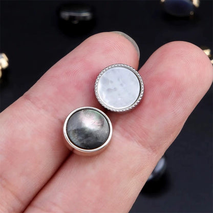 3381★  Shell button men's and women's clothes versatile shirt round high-end button shirt high-end metal bottom corner button accessories