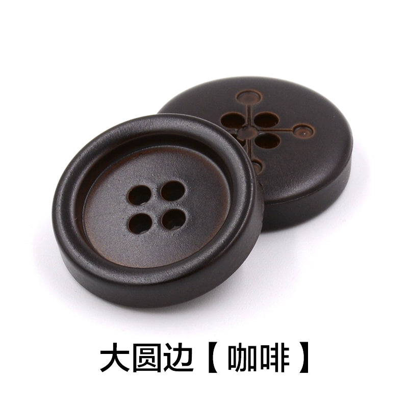 3431★ Botones negros de cuatro ojales para abrigo de hombre, blazer, botones ABS, gabardina de moda, abrigo, pantalones, botones de camisa