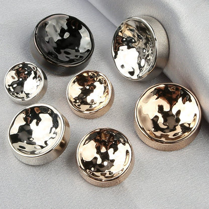 3430★ Botones de abrigo de metal en forma de cuenco, botones decorativos de gabardina de cachemira de lana gruesa, botones pequeños de abrigo versátiles de moda para mujer