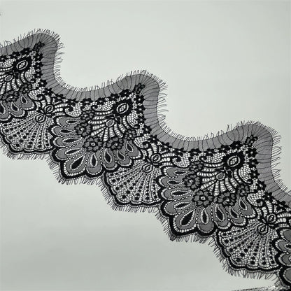 3761 ancho 28 cm 3 metros largo suave malla pestañas barba encaje DIY velo de novia encaje decorativo accesorios de ropa