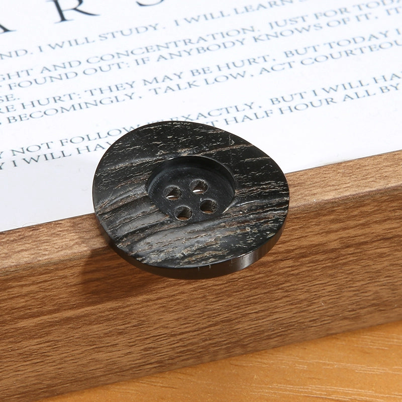 3463★ Botones de cuerno real para hombre, traje, chaqueta, pantalón, botones de alta gama, abrigo de cachemira para mujer, botones negros Daquan