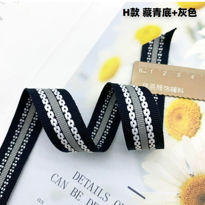 3857 Tiras de borde de cinta jacquard de punto de salto de rayas de color de 2 cm, ribete de borde de pantalones, tiras laterales, textiles para el hogar, accesorios de ropa