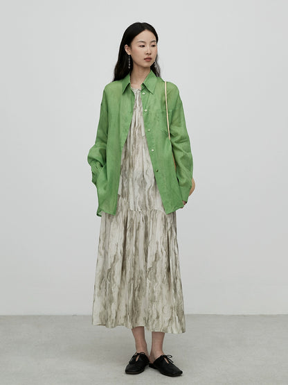 CAREMIND vacaciones en la playa hermoso vestido de cuello nuevo chino mancha sin mangas vestido de largo medio verano 