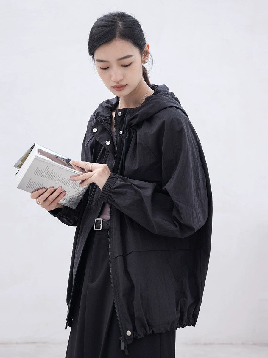 [Oferta por tiempo limitado] Chaqueta con capucha y cordón suelto CAREMIND, nueva chaqueta informal holgada de manga larga para mujer 