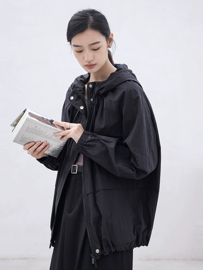 [Oferta por tiempo limitado] Chaqueta con capucha y cordón suelto CAREMIND, nueva chaqueta informal holgada de manga larga para mujer 