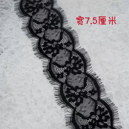 3738 Exquisitas pestañas blancas y negras con encaje para unir ropa, materiales decorativos, bricolaje, escote, mangas, tirantes, ayudas de costura