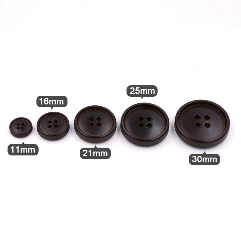 3431★ Botones negros de cuatro ojales para abrigo de hombre, blazer, botones ABS, gabardina de moda, abrigo, pantalones, botones de camisa