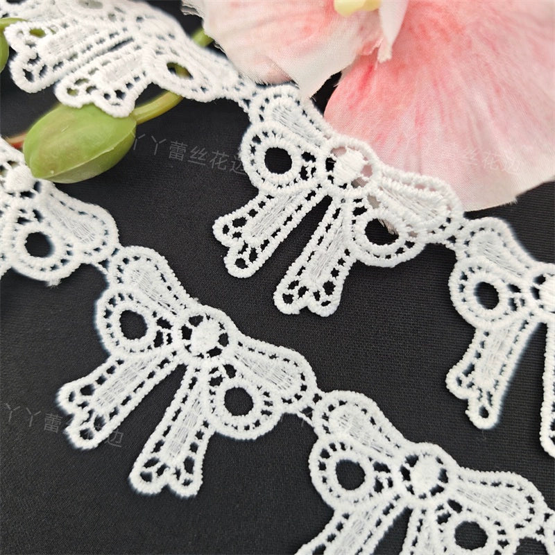 3664 Exquisito encaje de poliéster con forma de mariposa, tela de encaje soluble en agua para ropa, joyería de boda, collar, correa de hombro, cinturón, accesorios decorativos