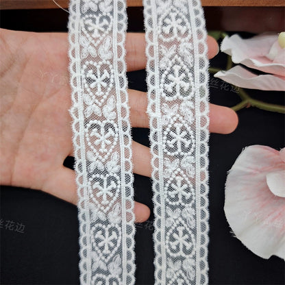 3826 Accesorios de bordado de malla con borde de encaje bilateral, encaje de algodón puro hecho a mano, accesorios para el cabello, ropa, falda, cinturón de encaje