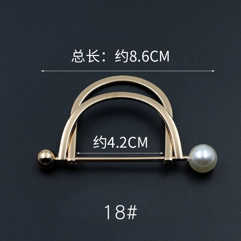 3529★ Versión coreana de moda con hebilla de anillo de metal, hebilla de alfiler de perla, abrigo, chaqueta, suéter, bufanda, accesorios, hebilla decorativa, hebilla de cinturón