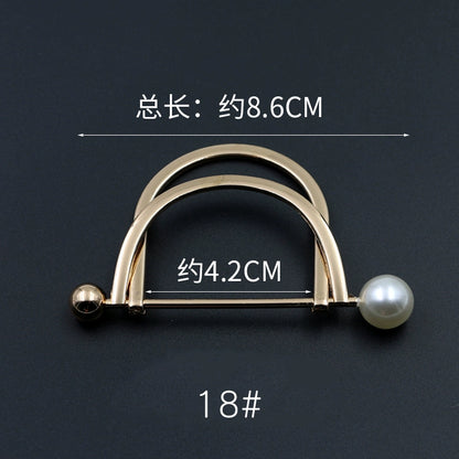 3529★ Versión coreana de moda con hebilla de anillo de metal, hebilla de alfiler de perla, abrigo, chaqueta, suéter, bufanda, accesorios, hebilla decorativa, hebilla de cinturón