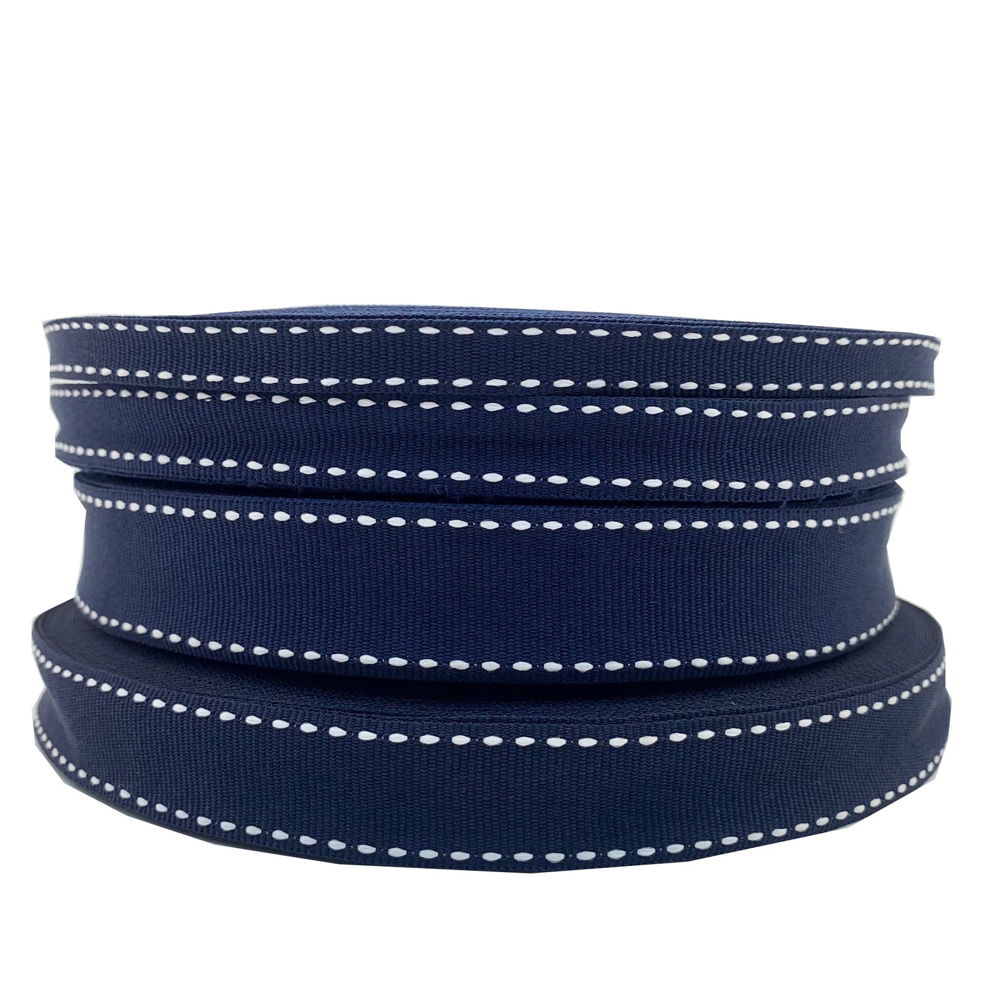 3858 Punto 0,7 cm-2,5 cm cinta jacquard azul marino cinta de punto de salto blanca ribete en el borde lateral tira de presión accesorios