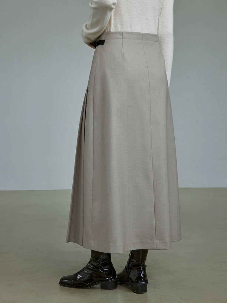 [Oferta especial por tiempo limitado] Falda plisada de cuadros finos y sencilla de otoño para mujer, diseño con sentido del estilo universitario, falda de cintura alta en forma de A 