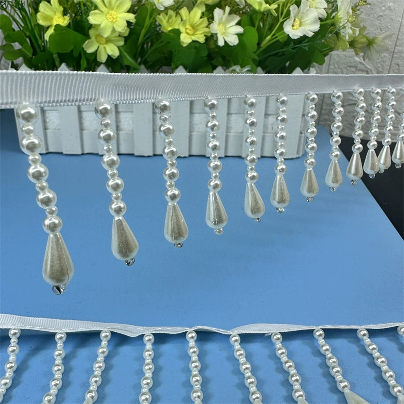 3732 DIY hecho a mano ropa con flecos iluminación cuentas colgantes zapatos y sombreros accesorios de cortina, accesorios de ropa de perlas encaje