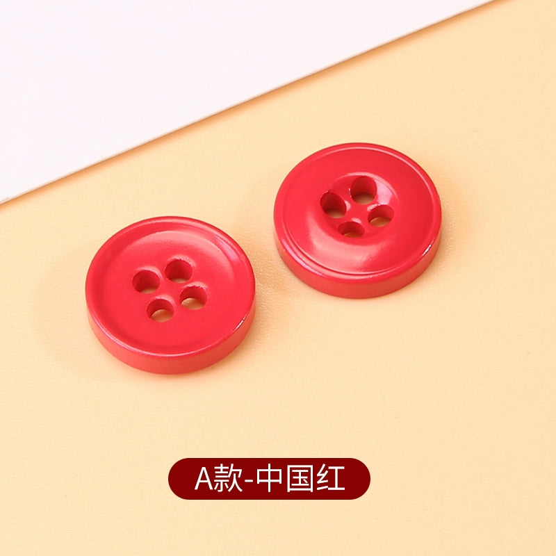 3403★  Color round four-eye shirt buttons children's sweater cardigan versatile buttons clothes jacket high-end button accessories