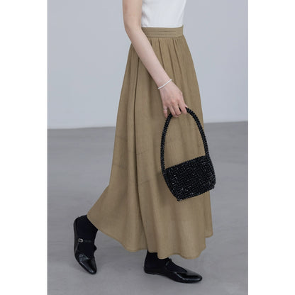 Conjunto de dos piezas de camisa de manga larga con colgante CAREMIND 24SS + falda en forma de A, sal de textura oscura 