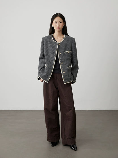 Suéter de punto con cuello Henry de sentido literario y retro de CAREMIND, suéter de lana elástico alto y delgado para mujer con camiseta de manga larga en el interior 