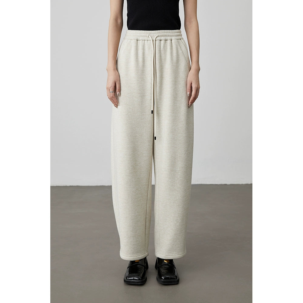 [Scimitar sweatpants] CAREMIND beige wide-leg casual pants autumn and winter straight sweatpants trousers children