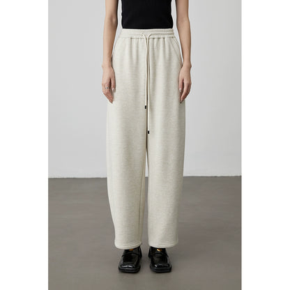 [Scimitar sweatpants] CAREMIND beige wide-leg casual pants autumn and winter straight sweatpants trousers children