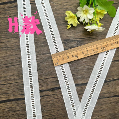 3800 Exquisito ribete de algodón puro japonés y coreano, tela de encaje bordado para escaleras, accesorios de encaje decorativos para empalme de ropa hechos a mano