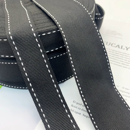 3862 Punto 0,7 cm-4 cm, cinta jacquard negra, cinta de punto de salto blanca, ribete en el borde del pantalón, tira lateral, accesorios de ropa