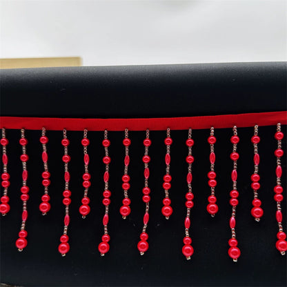 3681 Accesorios de encaje con borlas verticales para industria pesada, cortinas hechas a mano, decoración de lámparas de escritorio para ropa de boda, ancho 10 cm