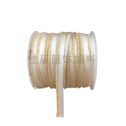 3843 Spot 1cm oro y plata alambre tejido niño cinta maestra brote tira accesorios ropa tira de borde con incrustaciones almohada tira de borde con incrustaciones de cuerda de ribete