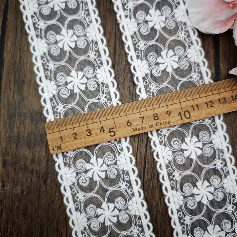 3820 Tissu en dentelle brodée avec ourlet en maille exquise, vêtements de bricolage, vêtements pour bébé, bretelles, robe de mariée, vêtements pour enfants, accessoires d'épissure