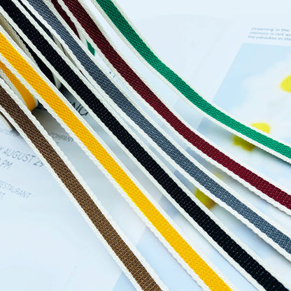 Cinta de jacquard intercolor de rayas de 1 cm, cinta de colores, tira de ribete, tira de prensado para dobladillos de ropa, accesorios de ropa
