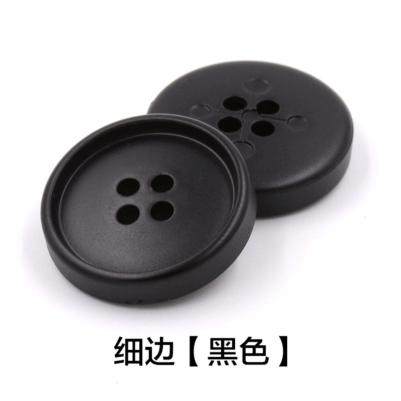 3431★ Botones negros de cuatro ojales para abrigo de hombre, blazer, botones ABS, gabardina de moda, abrigo, pantalones, botones de camisa