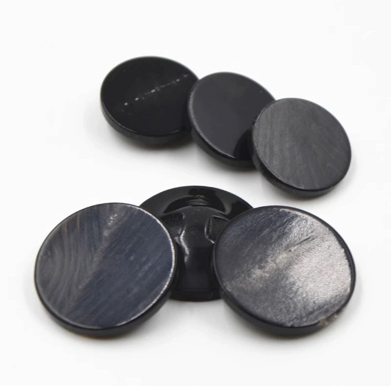 3455★ Botón negro redondo ojo oscuro botón plano material cuerno traje hombre botón cuerno chaqueta mujer abrigo