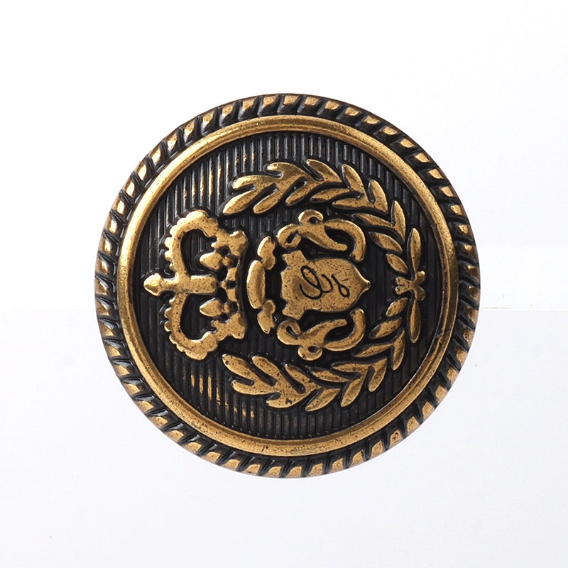 3276★  Vintage Crown Wheat Ear Metal Buttons Bronze Coat Windbreaker Buttons Suit Jacket Sweater College Style Buttons