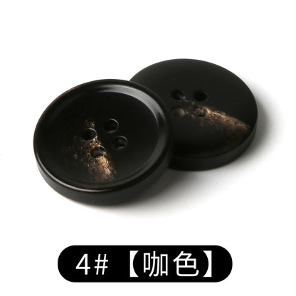 3447★  suit buttons round resin coat button trench coat jacket top versatile clothes white men's and women's black buttons