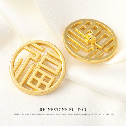 3255★  Metal hollow Fu button Chinese style coat coat gold button Chinese Hanfu suit shirt button