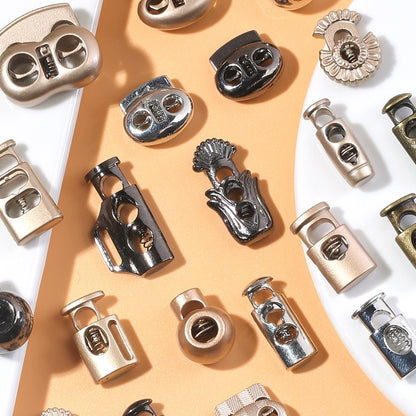 3543★ Hebilla de resorte de metal, hebilla fija para cordón de zapato, hebilla de nariz de cerdo con cordón para ropa, hebilla de tope para sombrero, botón de ajuste elástico para apretar