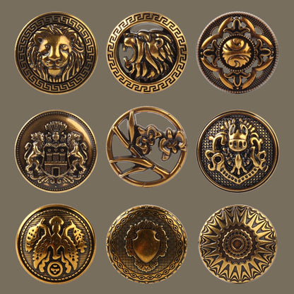 3452★ Botones dorados vintage, tops de alta gama para hombres y mujeres, abrigos de lana, abrigos, botones de metal, botones redondos versátiles para ropa
