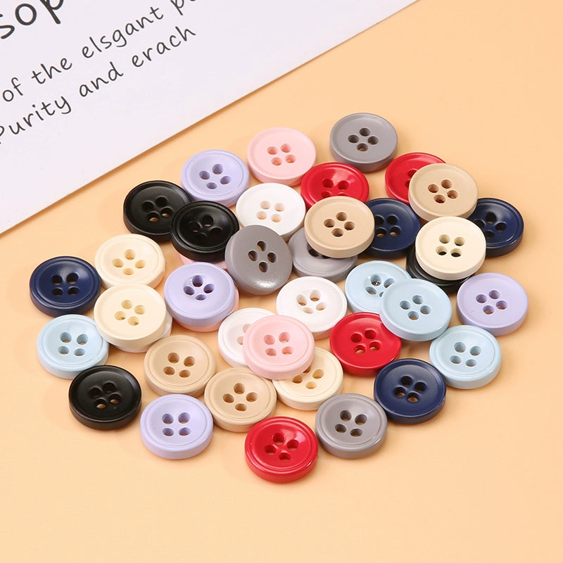 3403★  Color round four-eye shirt buttons children's sweater cardigan versatile buttons clothes jacket high-end button accessories
