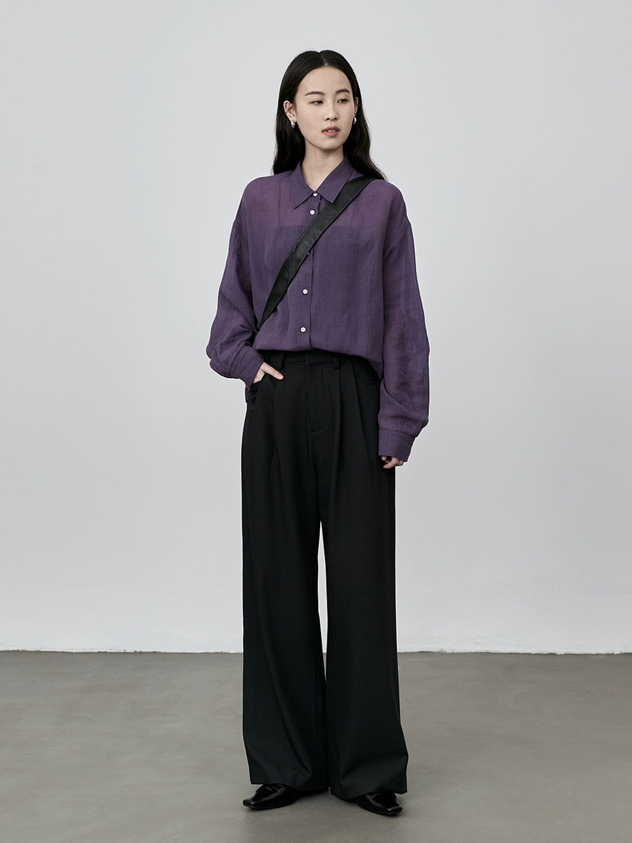 Pantalones de traje gris oscuro con diseño de cintura elegante de CAREMIND, pantalones casuales holgados y rectos para niños 