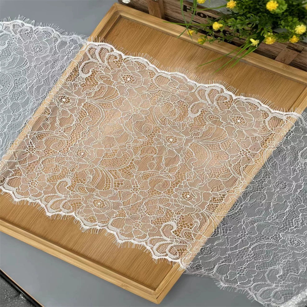 3751 Precio de tres metros, ancho 30 cm, suave y agradable para la piel, exquisitos accesorios de encaje de pestañas europeas, superficie de falda de ropa de bricolaje