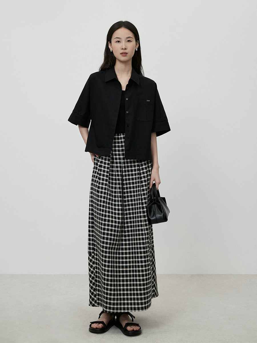 Camisa corta con cuello polo de manga corta negra CAREMIND para hombre pequeño con abrigo corto con bolsillos grandes 