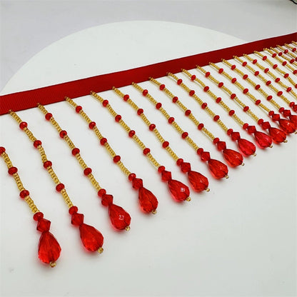 3703 Encaje de cuentas de perlas hecho a mano, tocado de boda, ropa de bebé, accesorios de cheongsam Hanfu, accesorios de encaje