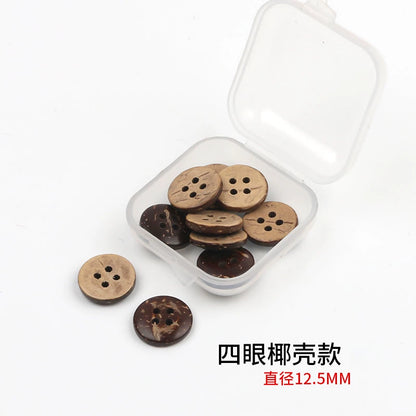 3352★  Coconut Round Shirt Button Women's Button Painted Shirt Small Button DIY Handmade Clothes Wooden Button Coconut Shell Wood
