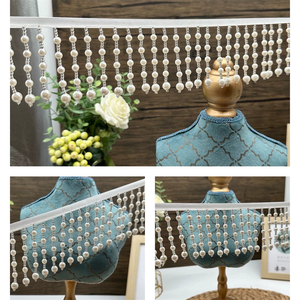 3700 Accesorios de encaje con borlas y perlas para la industria pesada, bricolaje, cortina de cuentas, Hanfu, Xiacheng, Cheongsam, puños, collar, cinta de cuentas