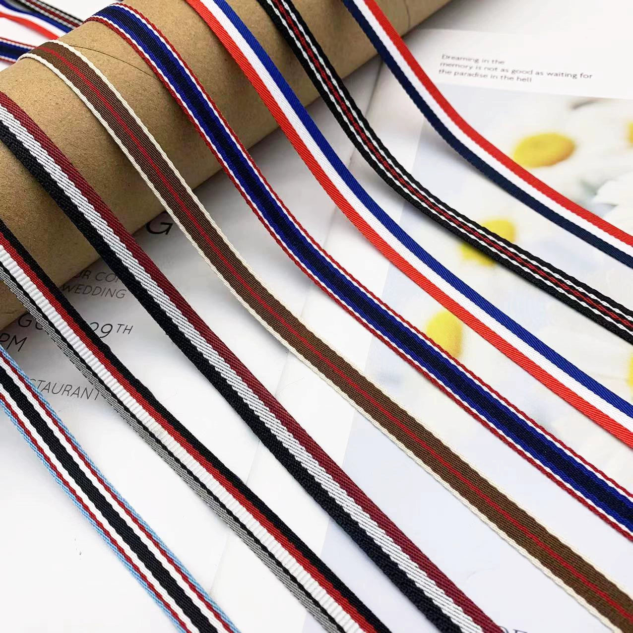 3885 Spot 1cm Accesorios de cintas de rayas, tiras para dobladillos, tiras para ribetes de pantalones, tiras laterales para ropa, textiles para el hogar, zapatos y sombreros Cintas DIY