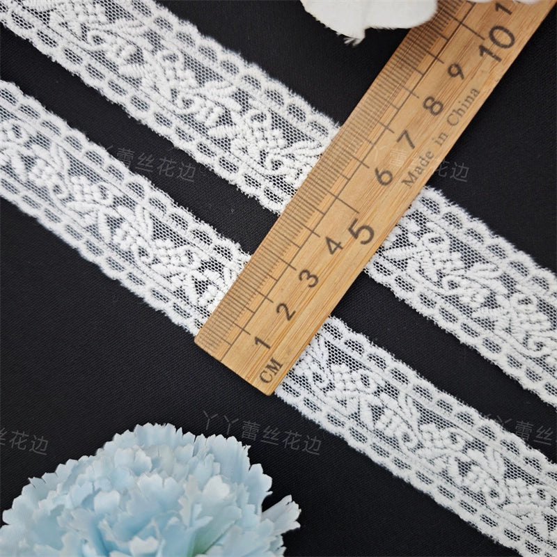 3826 Accesorios de bordado de malla con borde de encaje bilateral, encaje de algodón puro hecho a mano, accesorios para el cabello, ropa, falda, cinturón de encaje